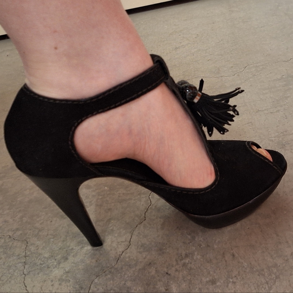 👠COLE HAAN👠Black Suede, Platform High Heels